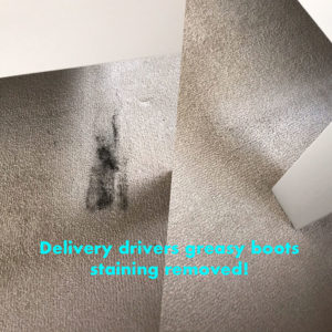 grease removed from brand new carpet